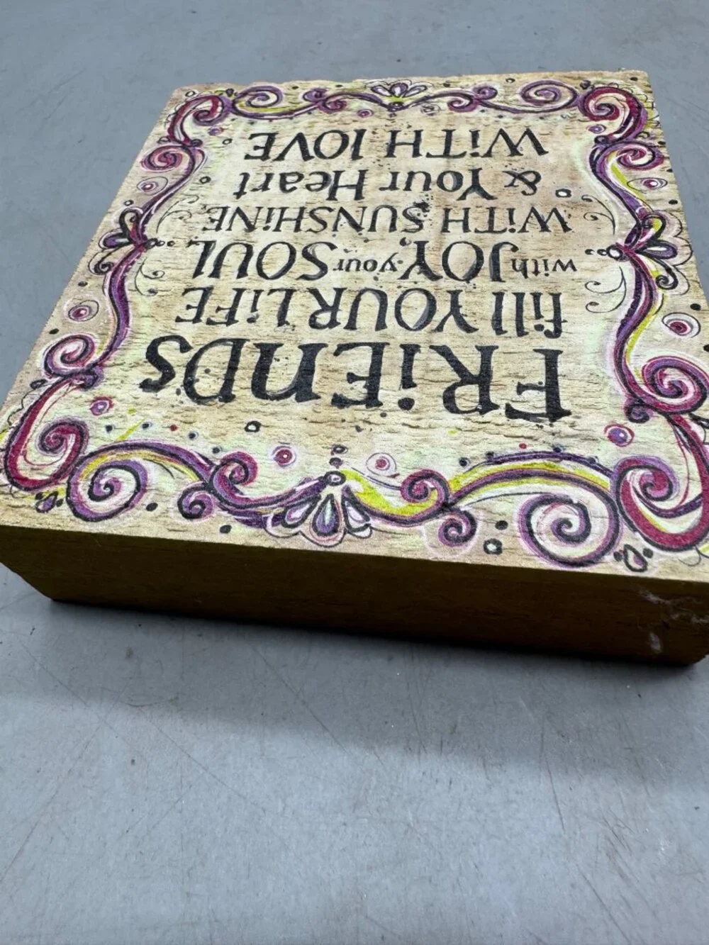 Natural Life Decorative Wooden Quote Block READ